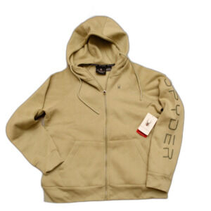 Spyder Women's Full Zip Hoodie Sage Green Logo Sleeve Sweatshirt Large NWT